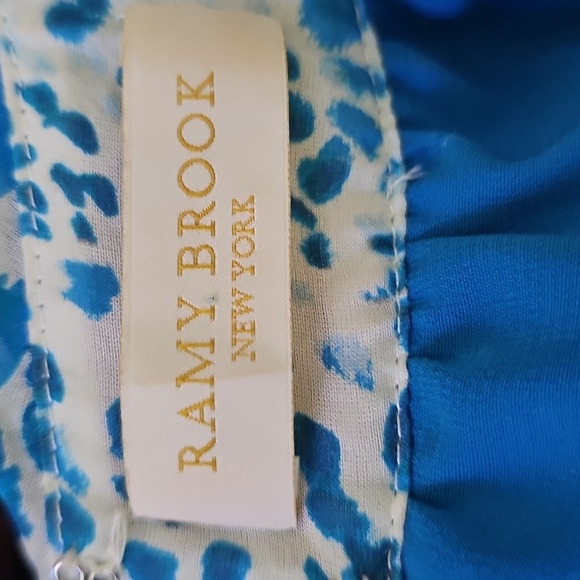 Ramy Brook Blue and White Animal Print Halter Dress - Size 4 - Picture 3 of 3